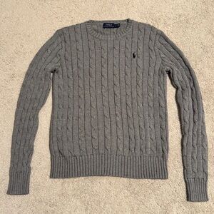Polo Ralph’s Lauren Women’s Gray Cable-Knit Sweater